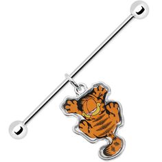 Product Details Officially licensed Garfield industrial barbell Body Jewelry.Attached to the barbell is a dangling charm featuring Garfield in position to pounce?.watch out Odie! 14 gauge surgical steel ear project barbell. Project bars work for multiple piercings. Specifications 14 Gauge (1.6mm), 1 1/2" (38mm), 316L Surgical Grade Stainless Steel Straight Barbell, 21mm Length by 15mm Width Moveable Charm, Officially Licensed Garfield Body Jewelry Ear Project, Garfield The Cat, Garfield And Odie, Barbell Piercing, Cool Piercings, Industrial Barbell, Industrial Piercing, Body Jewelry Piercing, Have Metal