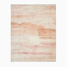 an orange and pink area rug on a white background with horizontal lines in the middle