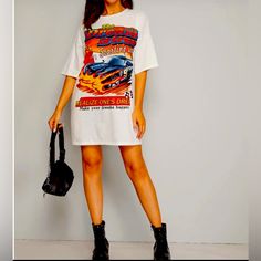 Never Worn. Washed Once. So Soft. Size Medium But Meant To Be Oversized And A Dress. Long Tshirt Dress Outfit, Long Tshirt Dress, Tshirt Dress Outfit, Disneyland Outfits, Oversized Graphic Tee, Shein Dress, Tee Shirt Dress, Graphic Tee Shirt, Shein Dresses