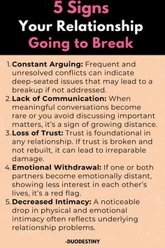 Is your relationship on shaky ground? Discover the top 5 signs that indicate your relationship might be heading towards a breakup. Stay informed and take action before it's too late. #RelationshipAdvice #BreakupSigns #RelationshipTroubles #LoveAdvice #HealthyRelationships #KnowTheSigns What’s Important In A Relationship, Patience Quotes Relationship, Relationship Connection, Narcissistic Men, Mental Health Board, Growth And Healing, Relationship Meaning, Narcissistic People