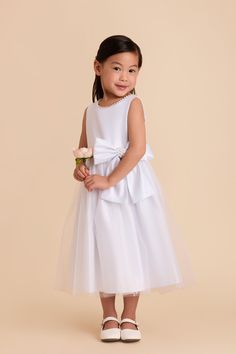 L / white Flower Girl Dresses White, White Flower Girl Dress, Fern Flower, Birdy Grey, White Flower Girl Dresses, Dress Sash, Flower Girl Dress, Girls Fashion, Girl Dresses