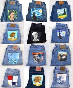 Jean Diy, Diy Jeans, Mom Jeans Outfit, Painted Denim Jacket, Reverse Tie Dye, Shirt Diy, Outfit 90s, Custom Denim