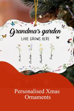 personalised christmas ornament for grandma's garden