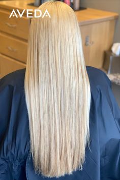 We love everything cool and icy. For long hair, try a sleek and icy platinum style for an extravagant look. @lumos_salon describes, "Beautiful blonde⭐️ Trying to get all this hair in a photo was a challenge but so worth it! With the help of #blonderevival & #botanicalrepair, she has the most healthy blonde locks." Tap to try these restoring hair heroes. #PlatinumHair #BlondeHair #LongHairstyles #SleekHair #AvedaColor Hair Colors Brown, Ponytail And Bangs, Hairstyle For Prom, Performance Hairstyles, Aveda Color, Bangs Hairstyles, Hair Care Products Professional, Honey Blonde Hair, Different Hair Types