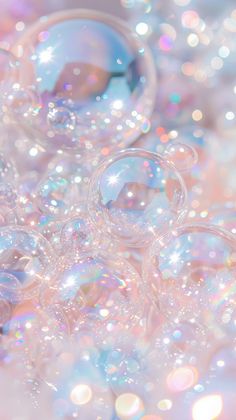 many bubbles are floating in the air