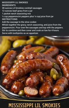 Crockpot Mississippi Lil Smokies, Mississippi Smokies, Mississippi Little Smokies, Mississippi Lil Smokies, Lil Smokey Recipes, Lil Smokies Recipes, Little Smokies Recipes, Lil Smokies, Sausage Dishes