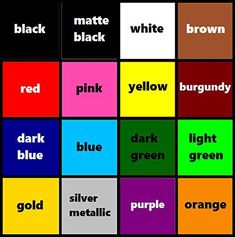 the color scheme for red, yellow, blue, and green