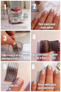 Newspaper Nails, Smink Inspiration, Diy Nail Designs, Cute Nail Art, Dream Nails, Nail Art Hacks, Pretty Acrylic Nails, Nail Art Tutorial, Nail Art Diy