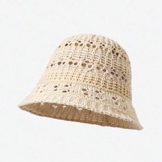 This Beige Sun Hat Is A Must-Have Accessory For Anyone Who Loves Spending Time Outdoors. Made Of Knitted Material, It Provides A Comfortable And Breathable Fit, Making It Perfect For Wearing In Warm Weather. The Hat Features A Hollow-Out Design, Which Adds A Stylish And Trendy Touch To The Overall Look. The Sun Hat Is Foldable, Making It Easy To Store And Carry Around. This Feature Is Especially Useful For Those Who Are Always On The Go And Need A Hat That Can Be Easily Packed In A Bag Or Suitca Summer Bucket Hat, Summer Bucket, Sun Hat, Sun Hats, Warm Weather, Bucket Hat, Outdoor Activities, Comfort Fit, The Sun