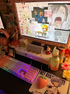 a desktop computer sitting on top of a desk next to a keyboard and monitor screen