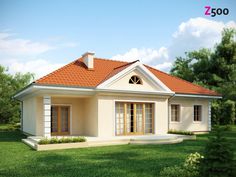 a small house with a red tiled roof