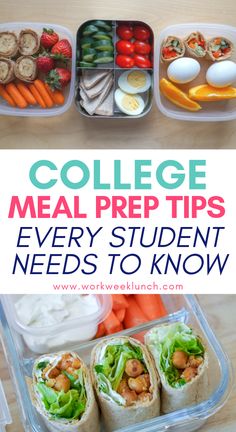 the meal prep tips for college students are in their lunchboxes and they're ready to be eaten