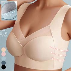 Woman Top Bra Sexy Push Up Bra Seamless Ice Silk Underwear Women Unwired Ring Sleep Lingerie Fitness Bolesti Chrbta, Trendy Dresses Summer, Orthopedic Sandals, Most Comfortable Bra, Elegant Sandals, Poor Posture, Posture Correction, Comfortable Bras, Improve Posture