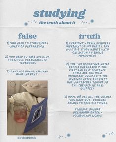 a poster with instructions for studying the truth about it