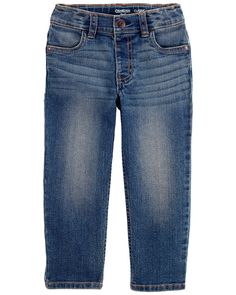 His new go-to jeans, this pair is crafted with classic OshKosh durability and plays well with all of his favorite tops. Baby Boy Jeans, Medium Fade, Oshkosh Baby, Baby Boy Pants, Baby Jeans, Boys Bottoms, Classic Jeans, Boys Jeans, Shop Clothing