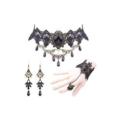 PRICES MAY VARY. GOTHIC ACCESSORIES: Our Halloween jewelry set includes black elegant vintage necklace, black vintage pendant earrings, black ring bracelet. They are all suitable for the upcoming Halloween. Owning our Halloween suit can add to the atmosphere of Halloween festival. GOTHIC NECKLACE FOR WOMEN: The retro black necklace is light in weight and will not bring any burden to the neck and wrist. These accessories are made of exquisite materials and are harmless to your skin. You can wear Gold Metal Jewelry For Costume Party, Black Halloween Costume Jewelry, Adjustable Gold Jewelry For Halloween, Costume Gold Metal Jewelry, Gold Halloween Party Jewelry, Metal Halloween Party Jewelry, Gothic Silver Jewelry For Costume Party, Gothic Gold Jewelry For Halloween, Black Fantasy Jewelry For Party