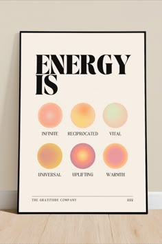 an energy is poster on the wall