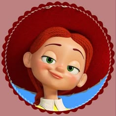 a close up of a cartoon character wearing a red hat