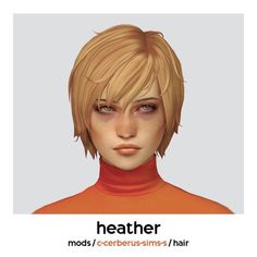 sycsh's heather hair for sims 4 Sims 4 Anime, Sims 4 Body Mods, Sims Four