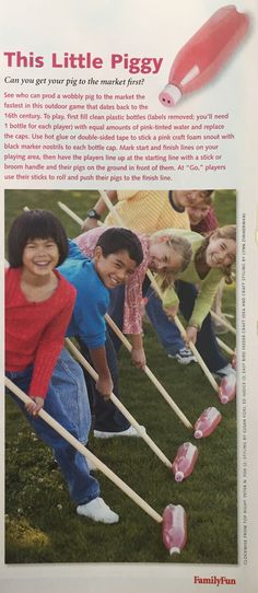 an advertisement for the little piggy toys is featured in this magazine, which features children playing