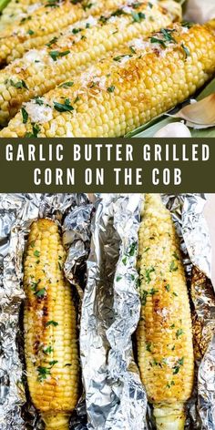 grilled corn on the cob with butter and parmesan cheese is an easy side dish