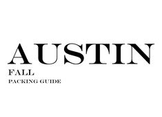 the logo for austin's summer packing guide, which is printed in black and white