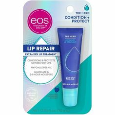 Eos The Hero Extra Dry Lip Balm Treatment - 0.35 fl oz.. (Packaging may vary) DESCRIPTION: The Hero Extra Dry Lip Treatment relieves severely dry lips with a super-swipe of instant moisture. This hypoallergenic treatment turns lips super soft with 24-hour hydration.Ultra-performing, multi-benefit formulas that protect, correct, soothe & smooth. Delivering the ultra-replenishing moisture you need AND the awesome experience you deserve. SuperShield™ Shea complex taps into nature’s strongest ingred Dry Lip, Lip Repair, Hydrating Lip Balm, Chapped Lips, Dry Lips, Natural Lips, New Skin, Acne Prone Skin, Lip Care