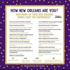 a poster with the words how new orleans are you? and polka dots on it