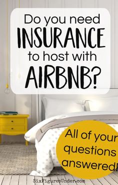 a bed with an advertisement above it that says do you need insurance to host with arbn?