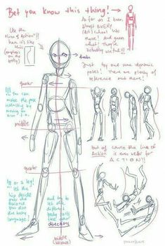 an image of a character sheet with instructions for how to draw the human body and head