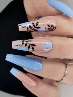 Nagellack Trends, Long Press On Nails, Nagel Tips, Coffin Press On Nails, Nail Polishes, Best Acrylic Nails, Cute Acrylic Nails