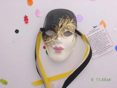 Mardi Gras Porcelain Masks Wall | Monique Ceramic Mask Face Masks, Eye Mask, Sleep Eye Mask, Carnival, Face Mask