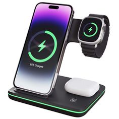 an apple watch and wireless charging station