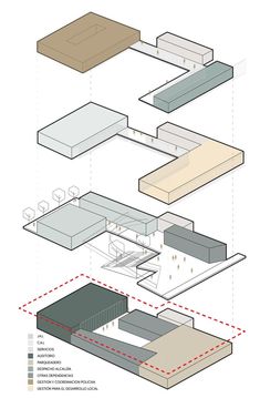 the diagram shows different types of materials and their corresponding features, including an open area for storage