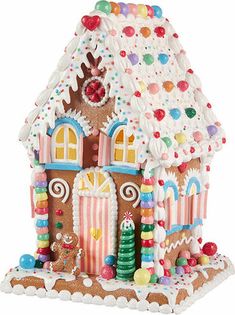 a gingerbread house is decorated with candy and candies