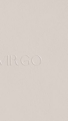 the word virgo is written in white on a beige background with a black border