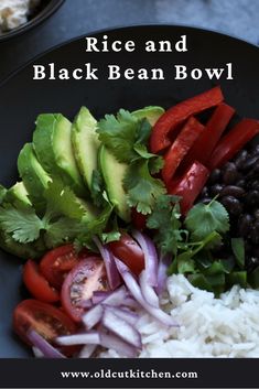 rice and black bean bowl Black Bean Bowl, Rice And Black Beans, Roasted Vegetable Lasagna, Bean Bowl, Monday Recipes, Kitchen Beautiful, Csa Recipes, Meatless Monday Recipes