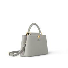 LOUIS VUITTON® - Capucines Mm - Flint Grey Louis Vuitton Capucines, Louis Vuitton Official Website, Trunk Bag, Louis Vuitton Official, Wallet Pouch, Buckle Shoes, Monogram Bag, Fashion Jewelry Earrings, Wallet Chain