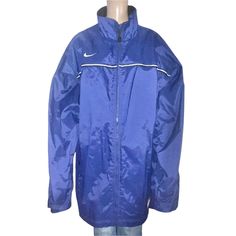 In Excellent Condition! Very Warm! Has Fleece Lining. 2 Side Zippered Pockets. Zippered Front. One Zippered Pocket On The Inside. Inner Ribbed Sleeve Cuffs. Embroidered Swoosh Sports Jacket, Front Zipper, Nike Jacket, Zipper Pocket, Sports Team, Nike Men, Blue Black, Mens Jackets, Zipper