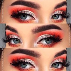 Color Eyeshadow Looks, Winter Make-up, Fall Makeup Tutorial, Color Eyeshadow, Colorful Eye Makeup, Bold Makeup, Trendy Makeup