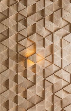 an abstract wooden wall with geometric shapes