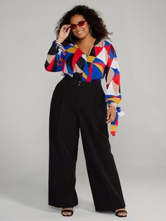 Plus Size Cocktail Attire, Plus Size Professional, Friday Outfit For Work, Dress Slacks For Women, Plus Size Wide Leg Pants, Plus Size Work, Leg Pants Outfit, Casual Fridays, Fitted Dress Pants