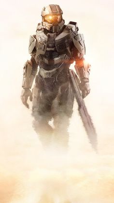 a sci - fi character standing in the desert