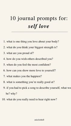 Journal Prompts For Self Love, Prompts For Self Love, Writing Therapy