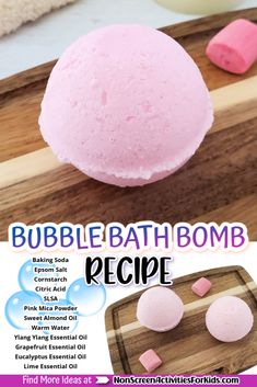 Natural Bubble Bath Recipe, Diy Bath Bombshell For Kids, How To Make A Bath Bomb, Bath Boms Diy Recipes, Bath Bomb Ideas, Bath Activities For Kids, Bath Boms Diy, Diy Bubble Bath, Diy Bath Bomb