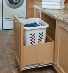 laundry room built in hampers - Google Search Crown Point Cabinetry, Traditional Laundry Room, Laundry Room Organization Storage, Hidden Laundry