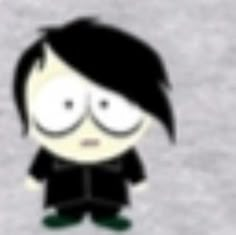 an animated image of a boy with black hair