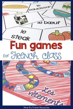 fun games for french class that are perfect for beginning and ending school year students to practice their language skills