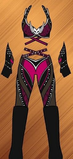 Pink Wrestling Outfit, Wrestling Gear Women, Wwe Gear Drawings, Wwe Womens Wrestling Gear Ideas, Wwe Gear For Women, Wwe Ring Gear, Wwe Ring, Wrestling Outfits, Wwe Outfits