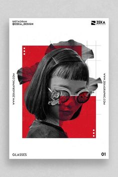 a poster with an image of a woman wearing glasses and the words glasses on it